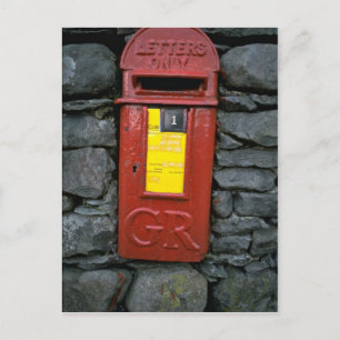 Postbox mounted on wall postcard
