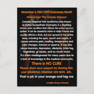 POSTCAR...RSD/CRPS - November is RSD/CRPS Awarenes Postcard