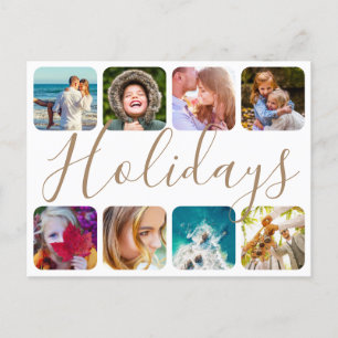 Postcard 8 Photo Holidays Rounded Template