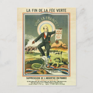 Postcard Absinthe Ban France