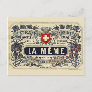 Postcard Absinthe La Même