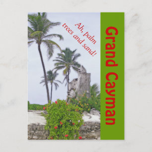 POSTCARD,"AH, PALM TREES & SAND" /GRAND CAYMAN POSTCARD