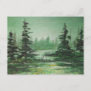 Postcard Ann Hayes Painting Green Forest