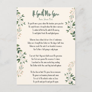 Postcard Annie Johnson Flint He Giveth More Grace
