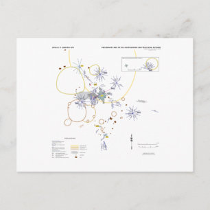 Postcard Apollo 11 photo map moonwalk