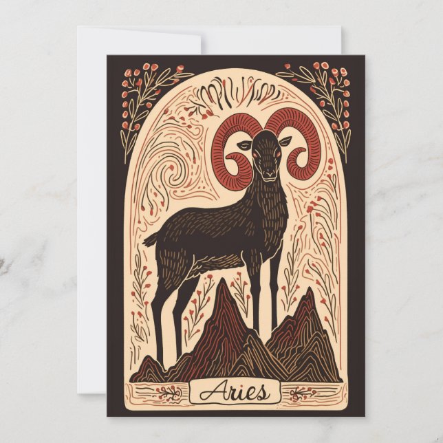 Postcard - Aries Celestial Zodiac Art  (Front)
