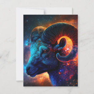 Postcard Aries Zodiac Star Sign