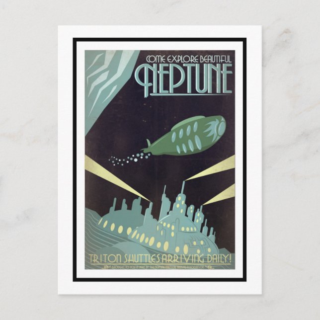 Postcard - Art Deco Explore Beautiful Neptune (Front)