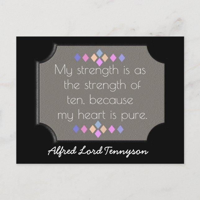 Postcard Art - My heart is pure -Tennyson quote (Front)