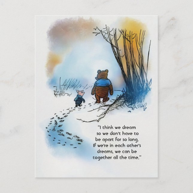 POSTCARD ART -- Winnie on Friendship and Dreams (Front)