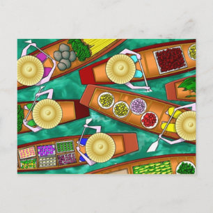 POSTCARD ~ ASIAN PRODUCE FOODS STORE OPEN BUSINESS