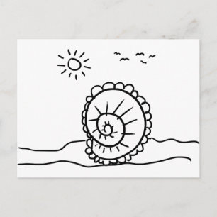 Postcard, At The Beach Doodle Postcard