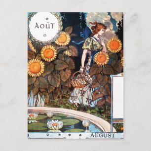 Postcard:  August/ Auot Postcard