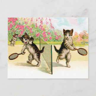 Postcard: Badminton Kittens Vintage Art Postcard