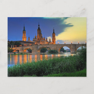 Postcard Basilica del Pilar in Zaragoza, Spain