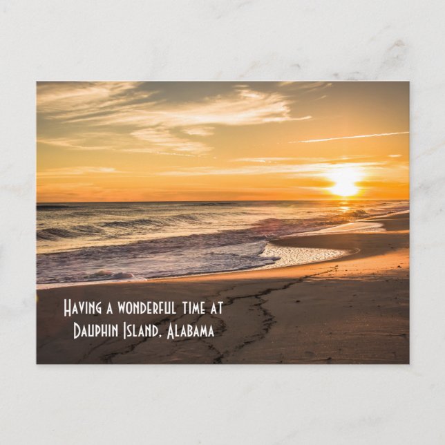 Postcard Beach Sunset at Dauphin Island, Alabama (Front)