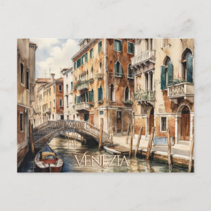 POSTCARD Beautiful Watercolor of Venice Travel