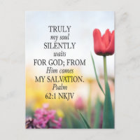 Postcard-Bible Memory Verse Card for Psalm 62:1