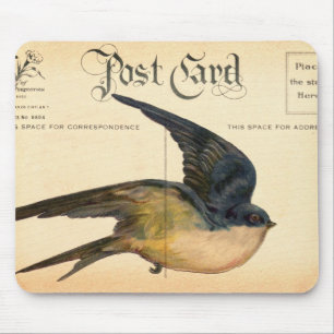 Postcard Bird Digital Art Mouse Mat