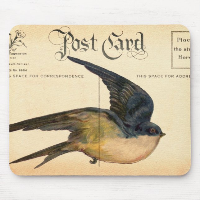 Postcard Bird Digital Art Mouse Mat (Front)