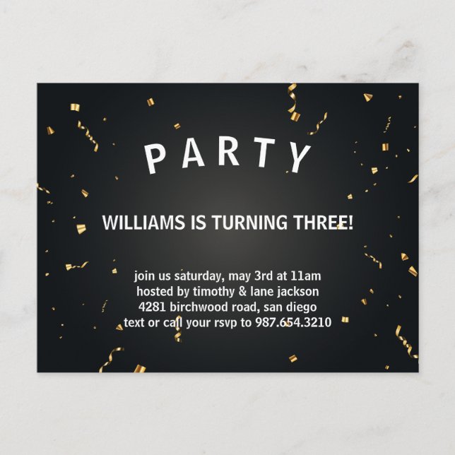 Postcard birthday party  (Front)