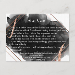 Postcard black and rose gold with pink font