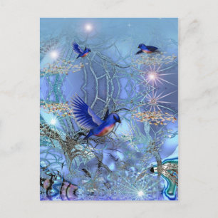 Postcard Blue Birds