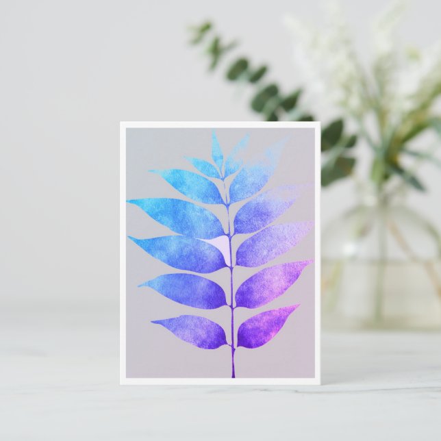 Postcard - Blue/Purple/Pink Fern (Standing Front)