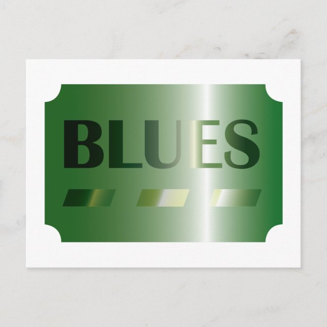 postcard BLUES (green) (Front)