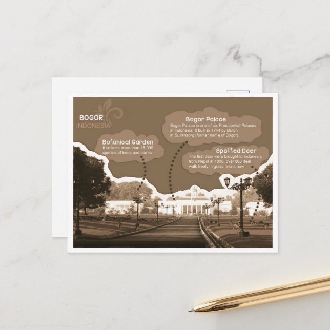 Postcard Bogor Palace Indonesia (Front/Back In Situ)