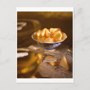 POSTCARD BOWL OF FORTUNE COOKIES