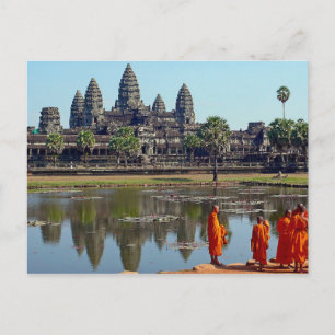Postcard Buddhists in Angkor Wat, Cambodia