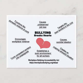 Postcard-Bullying Breaks Hearts Postcard