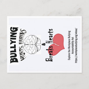 Postcard-Bullying Hurts Brains & Breaks Hearts Postcard