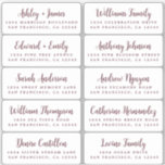 Postcard Burgundy Calligraphy Guest Address Labels<br><div class="desc">Easy to personalise, names and addresses / individual wedding address label stickers for guests in a 2 x 0.8 inch size suitable for postcards! These chic, modern and stylish wedding address labels feature your wedding guest names in burgundy elegant handwritten script calligraphy on a white background. Simply add your individual...</div>
