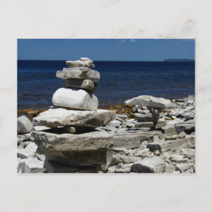 Postcard - Cairns at Door Bluff in Door County, WI