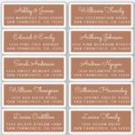 Postcard Calligraphy Wedding Guest Address Labels<br><div class="desc">Easy to personalise, names and addresses / individual wedding address label stickers for guests in a 2 x 0.8 inch size suitable for postcards! These chic, modern and stylish wedding address labels feature your wedding guest names in white elegant handwritten script calligraphy on a terracotta background. Simply add your individual...</div>