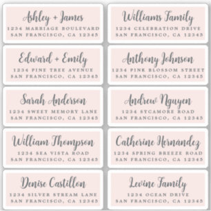 Postcard Calligraphy Wedding Guest Address Labels
