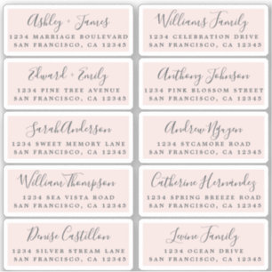 Postcard Calligraphy Wedding Guest Address Labels