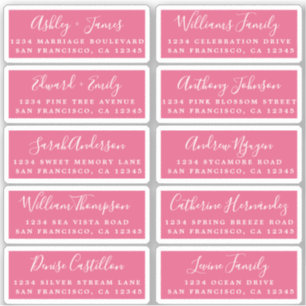 Postcard Calligraphy Wedding Guest Address Labels
