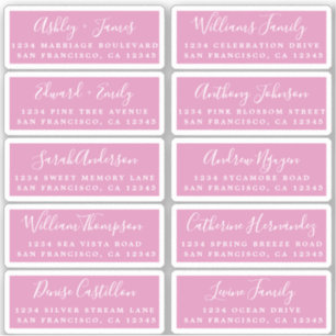 Postcard Calligraphy Wedding Guest Address Labels