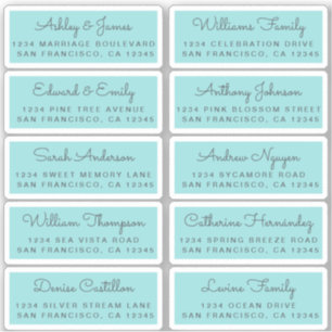 Postcard Calligraphy Wedding Guest Address Labels