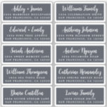 Postcard Calligraphy Wedding Guest Address Labels<br><div class="desc">Easy to personalise, names and addresses / individual wedding address label stickers for guests in a 2 x 0.8 inch size suitable for postcards! These chic, modern and stylish wedding address labels feature your wedding guest names in white elegant handwritten script calligraphy on a dark blue background. Simply add your...</div>