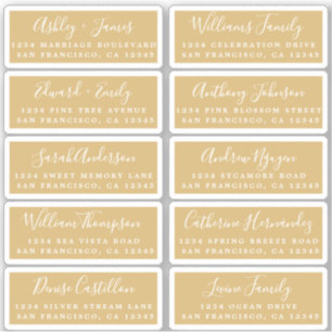 Postcard Calligraphy Wedding Guest Address Labels