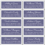 Postcard Calligraphy Wedding Guest Address Labels<br><div class="desc">Easy to personalise, names and addresses / individual wedding address label stickers for guests in a 2 x 0.8 inch size suitable for postcards! These chic, modern and stylish wedding address labels feature your wedding guest names in white elegant handwritten script calligraphy on a navy blue background. Simply add your...</div>