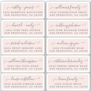 Postcard Calligraphy Wedding Guest Address Labels