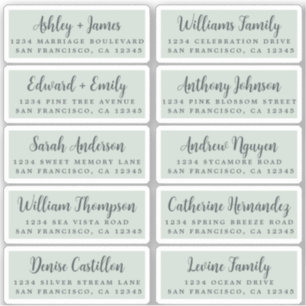 Postcard Calligraphy Wedding Guest Address Labels