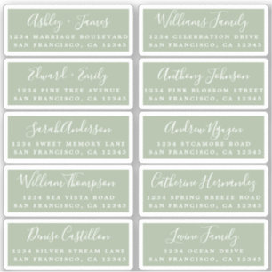 Postcard Calligraphy Wedding Guest Address Labels