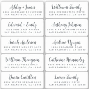 Postcard Calligraphy Wedding Guest Address Labels