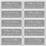 Postcard Calligraphy Wedding Guest Address Labels<br><div class="desc">Easy to personalise, names and addresses / individual wedding address label stickers for guests in a 2 x 0.8 inch size suitable for postcards! These chic, modern and stylish wedding address labels feature your wedding guest names in white elegant handwritten script calligraphy on a dark grey background. Simply add your...</div>